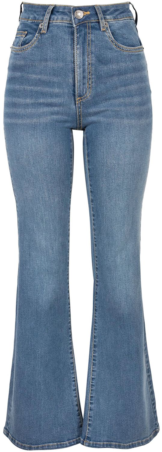 Ladies High Waist Flared Denim Trousers, Urban Classics Jeans